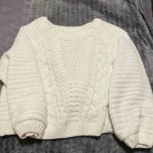 Blue Rain Off White Sweater